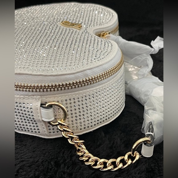 Victoria’s Secret Heart Shape Rhinestone Crossbody Bag BRIDAL ACCESSORIES BUNDLE - Picture 4 of 5